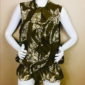 Kenneth Cole Big Flowers ruffle top